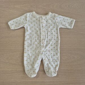 Newborn Baby Miniwear Cream and Tan Polka Dot Footie